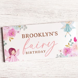 Fairy Chocolate Bar Wrapper, Editable Template Pixie Enchanted Pink Floral Printable Instant Download Birthday Baby Shower Party Favor Z296