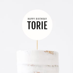 Bearbeitbare Cake Toppers, einfache druckbare Cake Topper Vorlage, sofortiger Download Geburtstag oder Baby Shower, DIY bearbeitbare Minimal Party Decor Z7