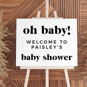 Editable Baby Shower Welcome Sign, Modern Gender Neutral Printable Template Instant Download Minimalist Baby Shower Decor Poster B66