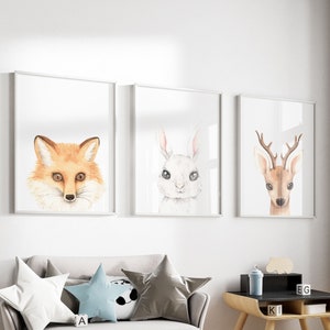 Woodland Nursery Decor, Woodland Nursery Gift, Woodland Nursery, Woodland Baby Animal Prints, Baby Shower Gift, Nursery Wall Art Set of 3