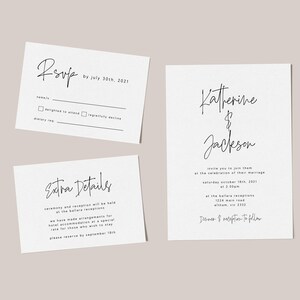 Minimalist Wedding Invitation Template Set Wedding Invitation Template Download Editable Modern Wedding Invite Printable Simple Suite WED51