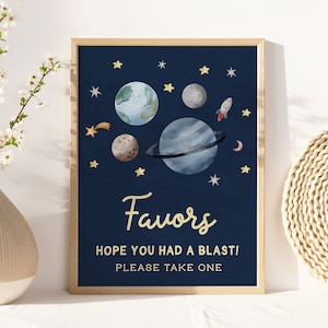 Favors Sign Space Party Sign Outer Space Birthday Sign Rocket Galaxy Party Decor Favors Table Thank You Take a Treat Sign Printable Z292