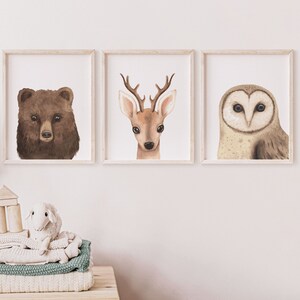 Woodland Nursery Decor, Woodland Nursery Gift, Woodland Nursery, Woodland Baby Animal Prints, Baby Shower Gift, Nursery Wall Art Set of 3