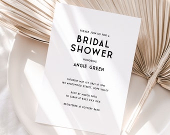 Minimalist Bridal Shower Invitation Bridal Shower Invitation Instant Download Edit with TEMPLETT Printable Modern Bridal Shower Invite WED15