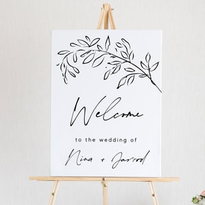 Wedding Welcome Sign Template, Modern Minimalist Wedding Welcome Sign, Simple Printable Welcome Sign Poster, Templett Wedding Sign WED05