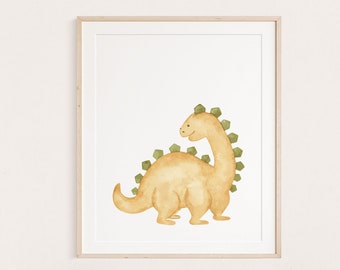 Dinosaur Art Print, Cute Printable Boy Gift, Boys Room Wall Art, Dinosaur Wall Art, Watercolor Dinosaur Print, Dinosaur Poster Printable