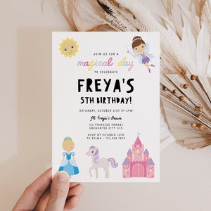Princess Party Invitation, Princess Party Invitations Template, Instant Download Princess Party Invites, Printable Fairy Party Invite Z312