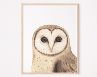 Owl Print, Nursery Wall Decor, Woodland Animals, Baby Shower Gift, Large Printable Digital Download, Baby Animal Prints, Boy, Girl Nursery