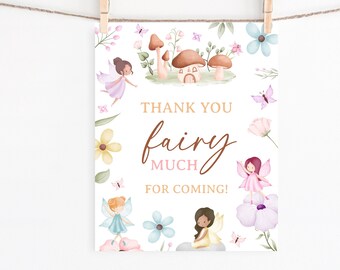 Fairy Party Table Sign, Whimsical Favors Editable Printable Instant Download Enchanted Forest Butterfly Party Decor Magical Garden Sign Z296