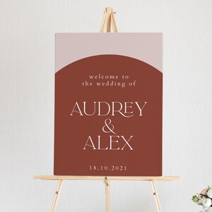 Welcome To Our Wedding Sign, Wedding Board, Dusky Pink Terracotta Welcome Sign, Boho Blush Wedding Welcome Sign Printable Editable DIY WED12