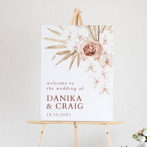 Boho Wedding Welcome Sign Template, Pampas Wedding Welcome Poster, Minimalist Welcome Sign, Desert Wedding Sign, Large Wedding Sign WED21