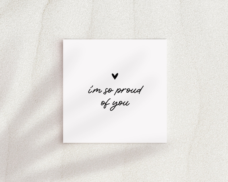 Proud of You Card, Personalised Encouragement Greeting Card Printable ...