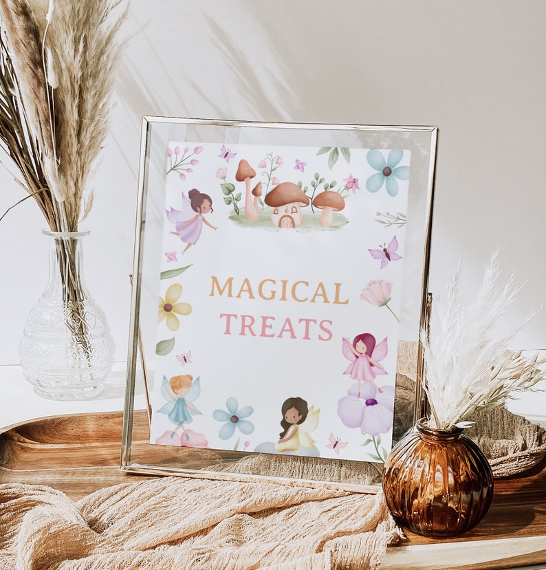 Magical Treats Party Table Sign, Fairy Princess Birthday Baby Shower ...