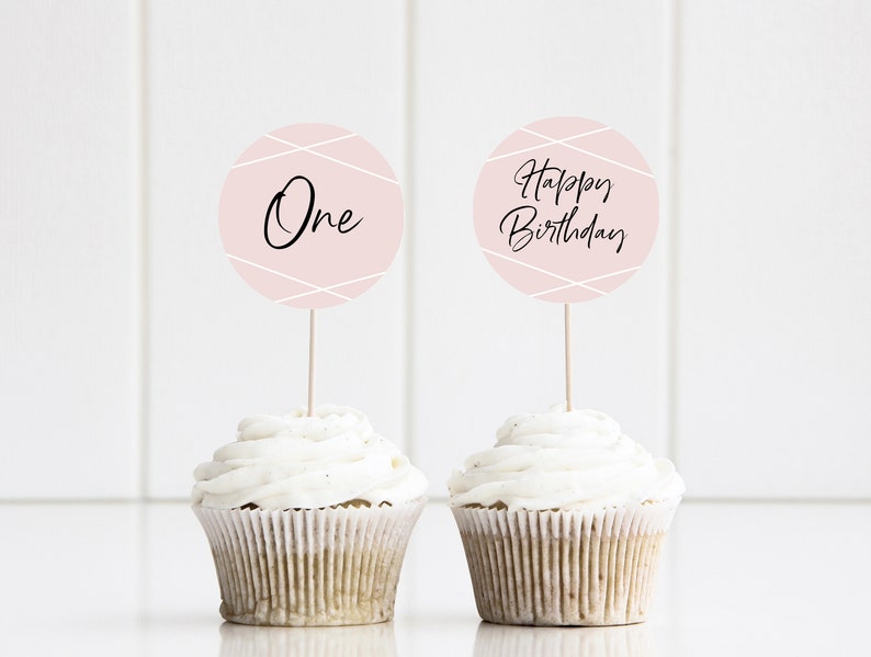 Editable Cupcake Toppers Printable Pink Cupcake Topper - Etsy
