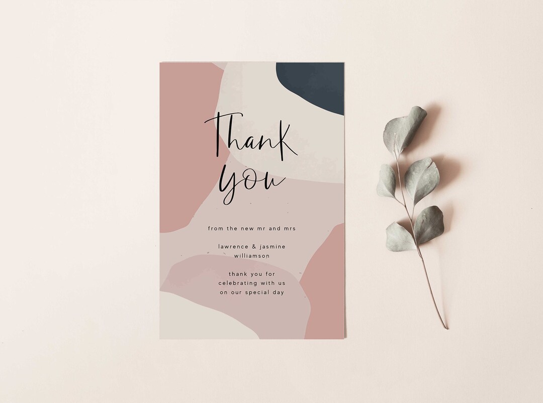 Abstract Thank You Card Template, Printable Thank You Card, Instant ...