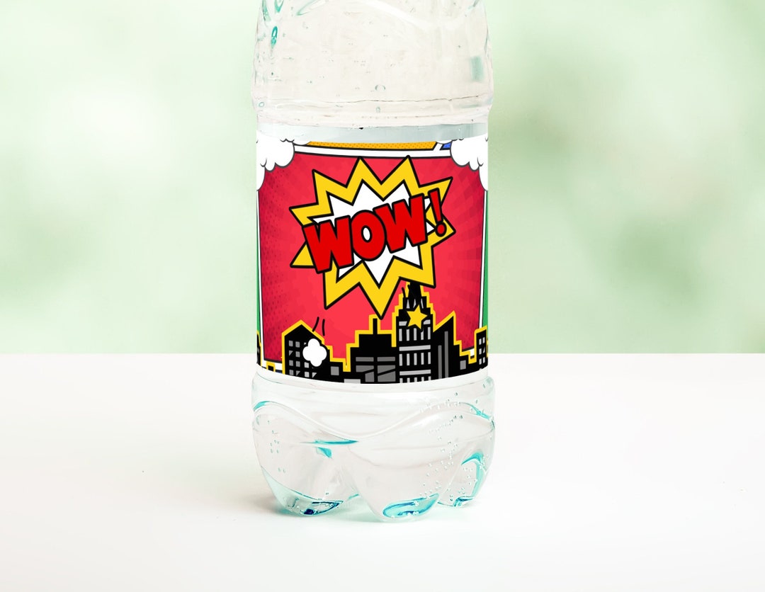 Image 17 for Superhero Water Bottle Labels Template