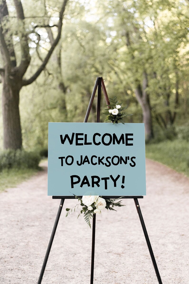 Editable Boys Birthday Welcome Sign, Instant Download Printable Modern ...