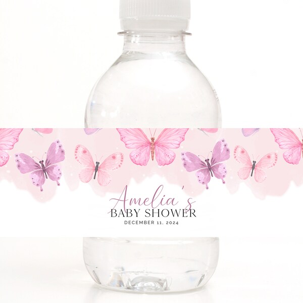 Pink Butterfly Label Butterfly Label Template - Etsy