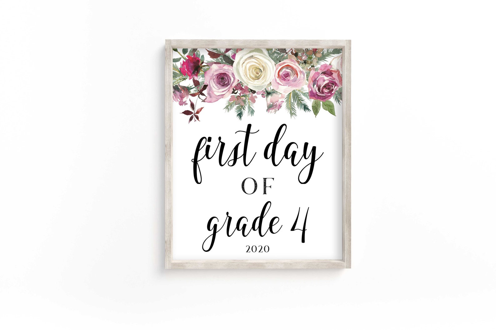 First Day of Grade 4 Sign Printable First Day Sign Back to | Etsy