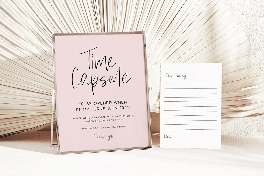 Time Capsule Template First Birthday Time Capsule Baby Shower Time