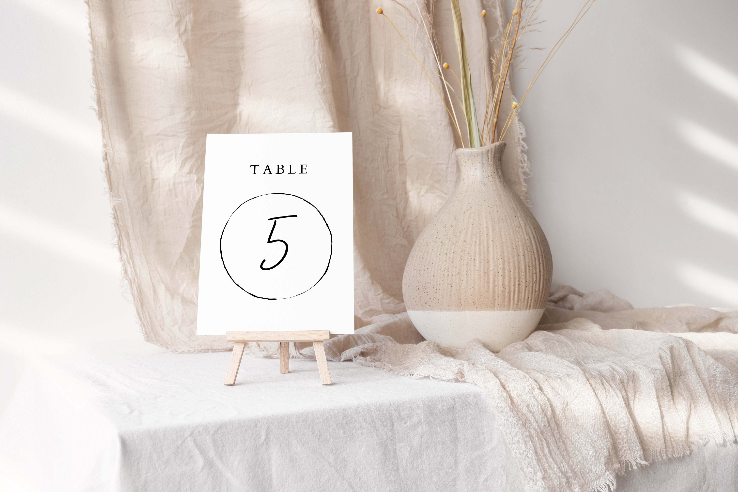 Table Number Editable Template, Instant Download Printable Minimalist ...