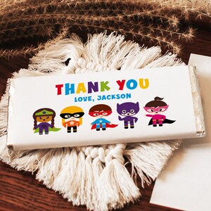 Superhero Candy Bar Wrapper Template - DIY Editable &amp; Printable Chocolate Label, Instant ...