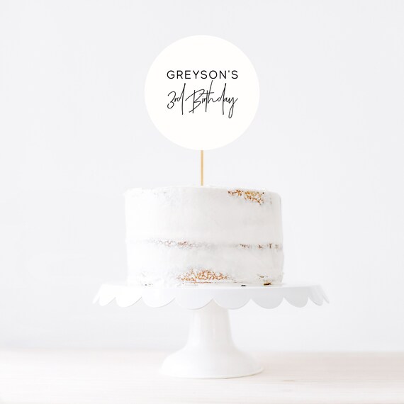 Simple Cake Toppers INSTANT DOWNLOAD Printable Template Kids | Etsy