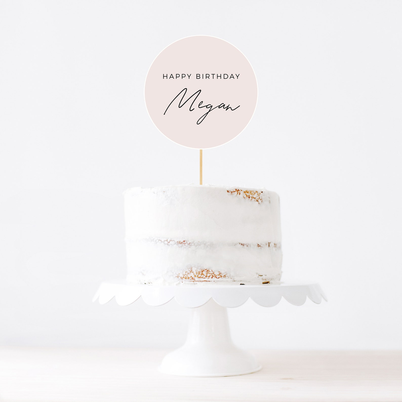Editable Cake Toppers Pink Printable Cake Topper Template - Etsy