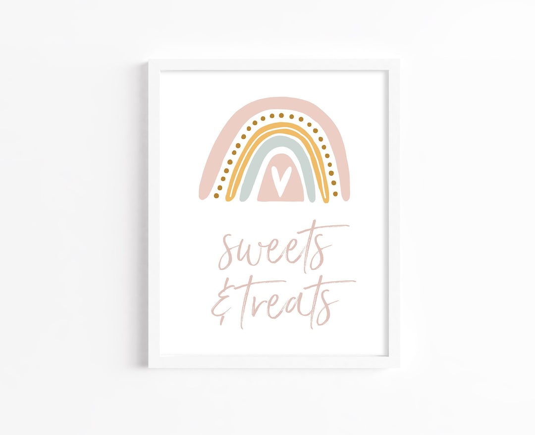 Sweet Treats Sign Printable Pastel Rainbow Dessert Table Candy Bar Baby ...