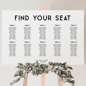 Wedding Seating Chart, Templett Seating Chart, Wedding Seating Chart Poster, Modern Wedding Seating, Minimalist Simple WED15