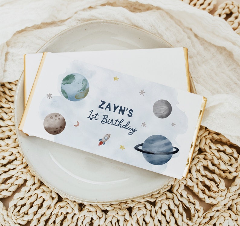 Editable Outer Space Chocolate Bar Label Candy Bar Wrapper Label Planet ...