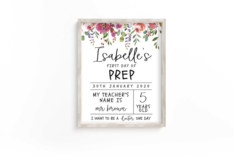 First Day of Prep Sign Printable First Day Sign Editable Etsy