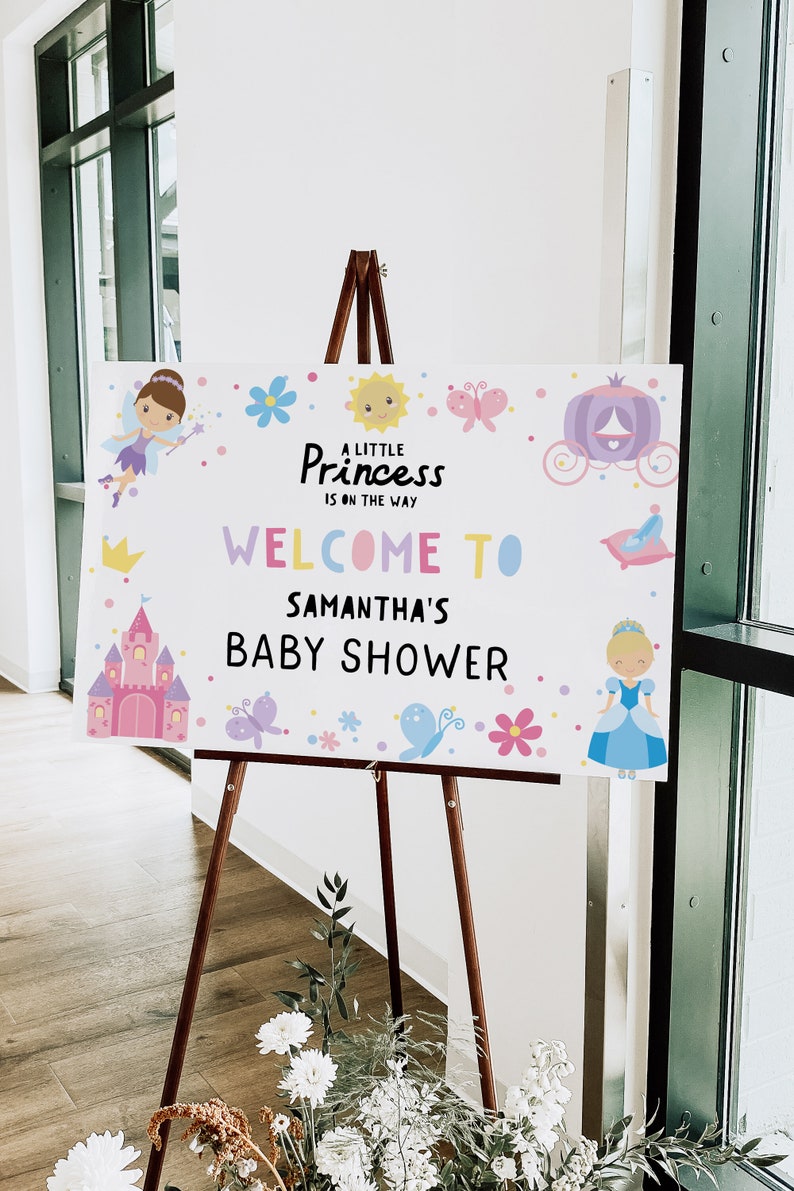 Princess Welcome Sign Editable Printable, Instant Download Fairytale ...
