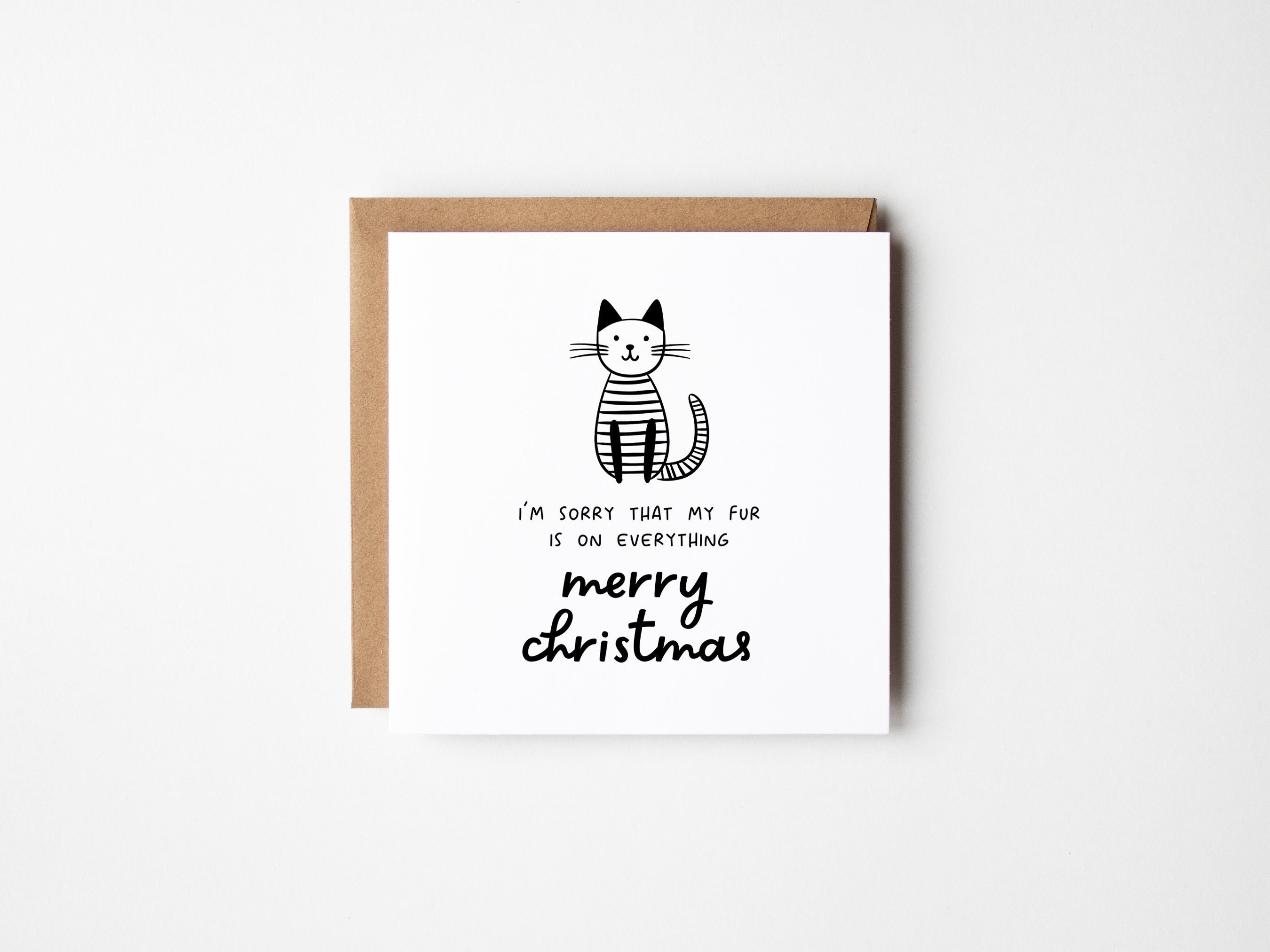 Weihnachtskarte Von Der Katze – Mit Schlüsselanhänger, Personalisierbar, Süßes Geschenk Für Katzenliebhaber