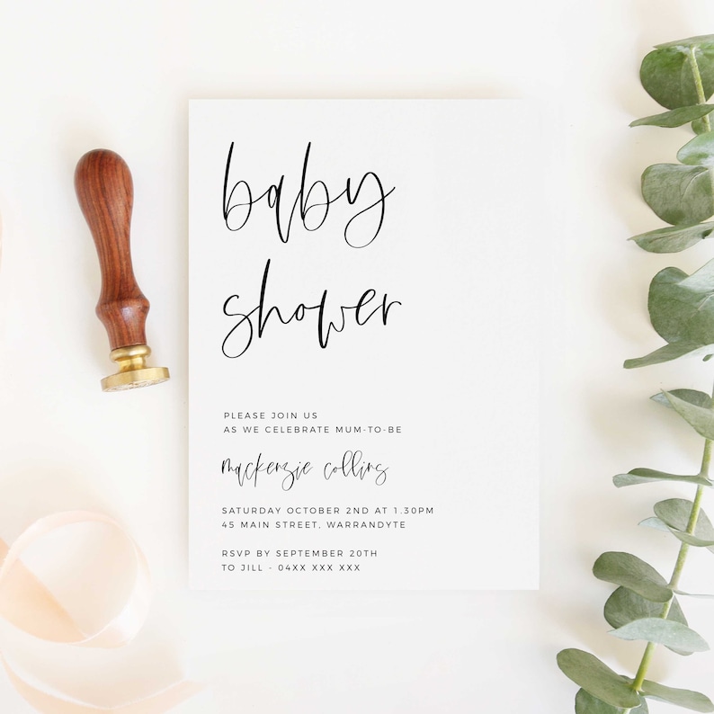 Modern Baby Shower Invitation INSTANT DOWNLOAD Template Etsy