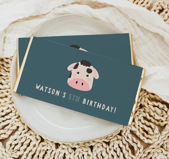 Cow Chocolate Bar Wrapper Template INSTANT DOWNLOAD Printable - Etsy ...