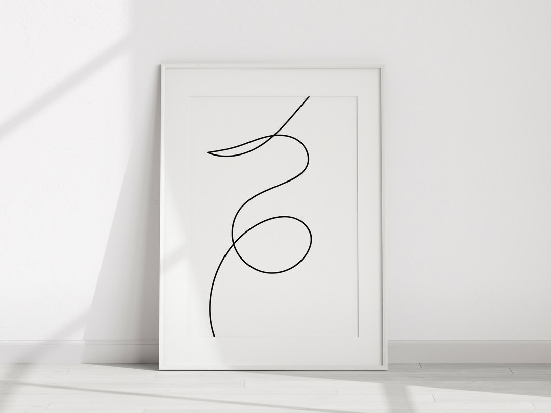 Minimalist Line Art Printable, Instant Digital Download Black White ...