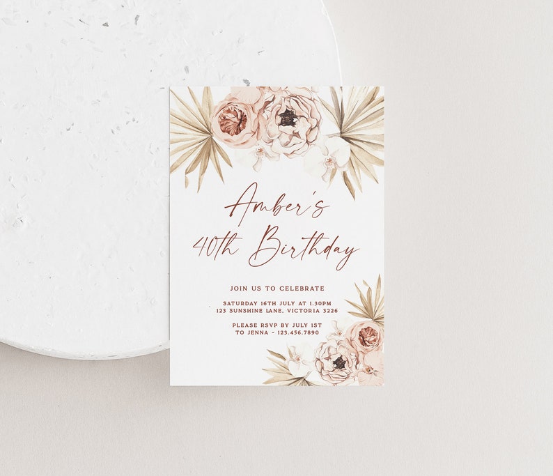 a card with a floral design on it