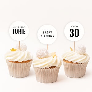 Editable Cupcake Toppers, Printable Simple Cupcake Topper Template ...