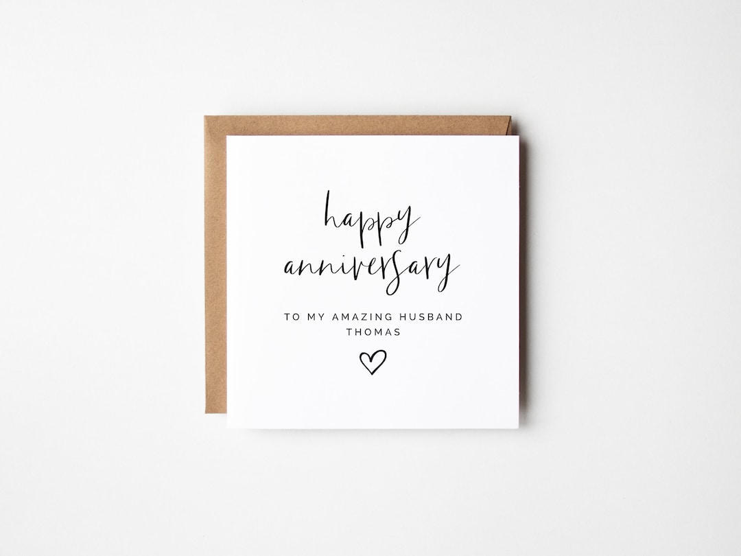 Happy Anniversary to Husband Card - Editable Modern Minimalist, DIY ...