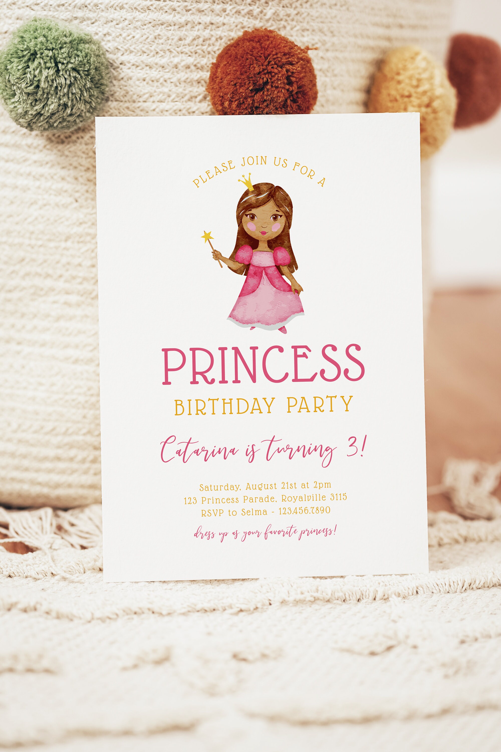 Editable Princess Invitation Template Instant Download - Etsy Australia