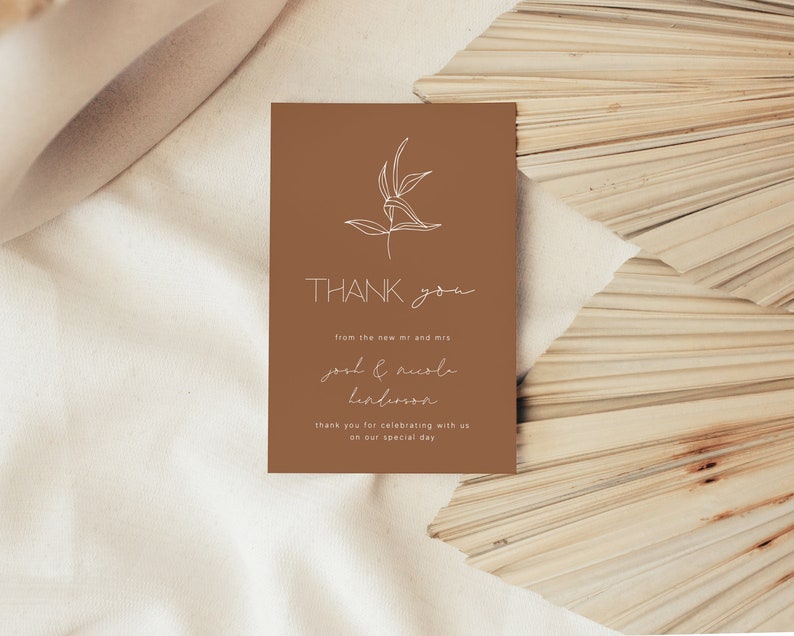 Rustic Thank You Card Editable Template Instant Download - Etsy