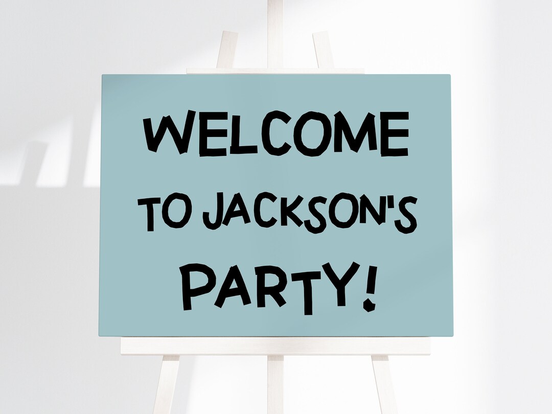 Editable Boys Birthday Welcome Sign, Instant Download Printable Modern ...