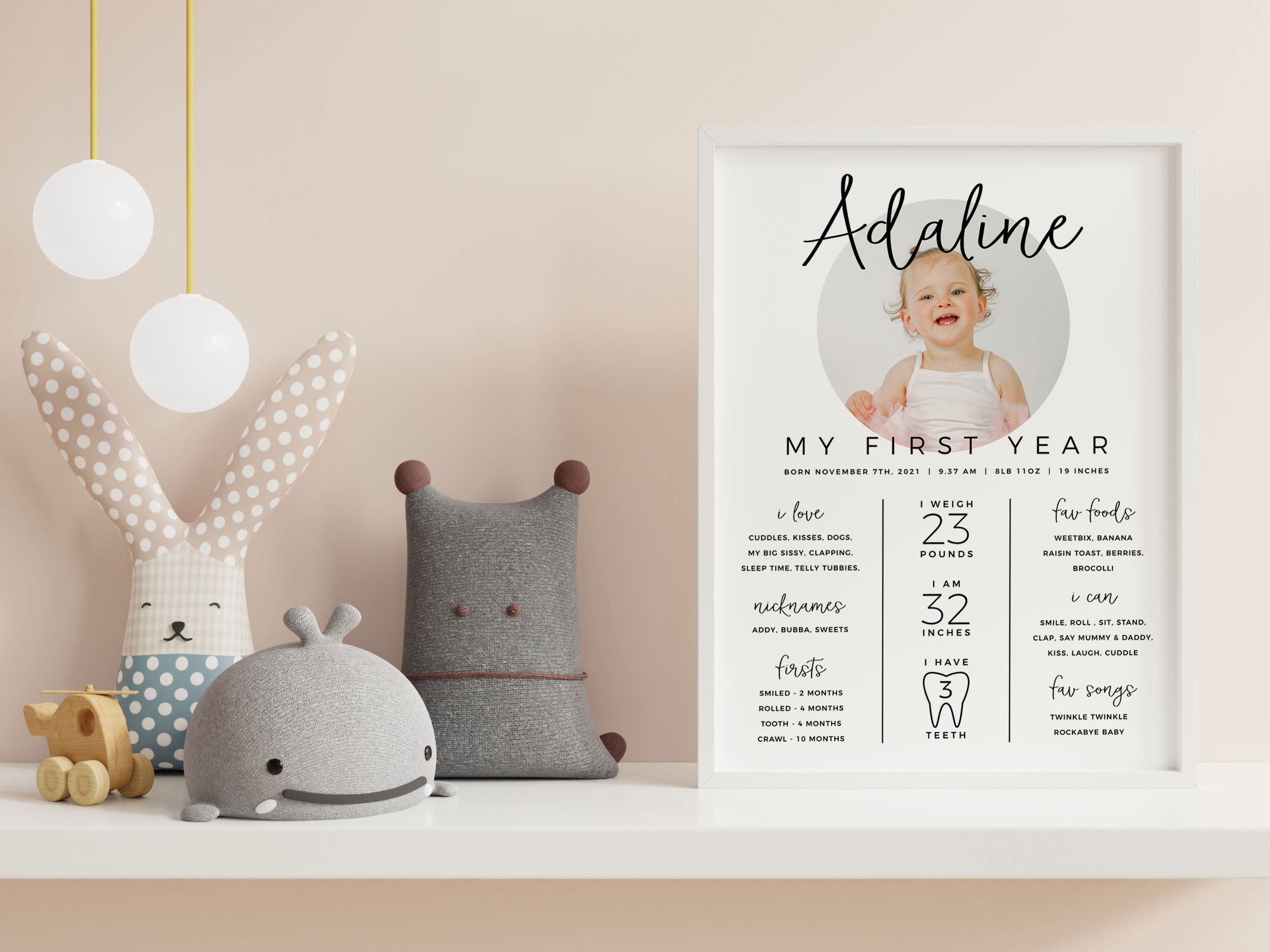 Baby's First Year Editable Milestone Sign Template – HiphopBoutiq