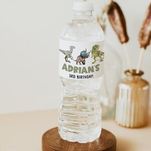 Editable Dinosaur Water Bottle Labels Printable, Instant Download Boys ...