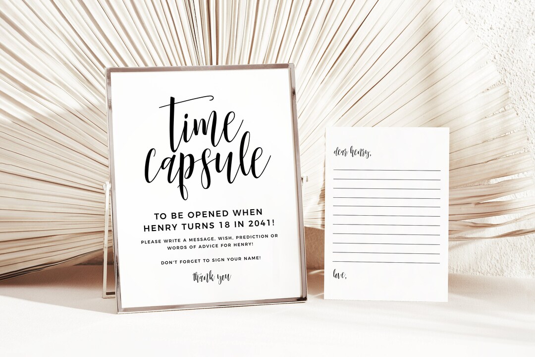 Time Capsule Template Time Capsule First Birthday Time Capsule Baby