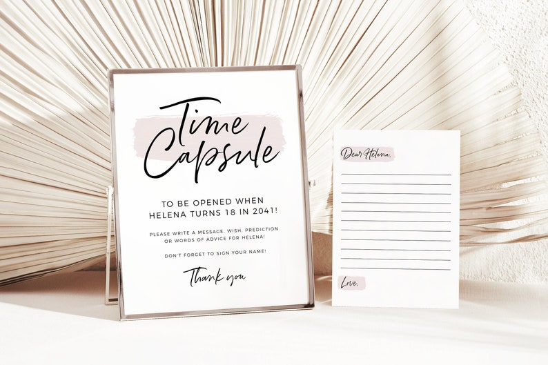 Time Capsule Template Time Capsule First Birthday Time Capsule Etsy