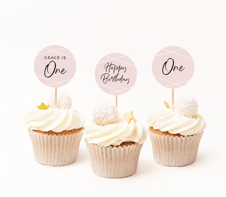 Editable Cupcake Toppers Printable Pink Cupcake Topper - Etsy