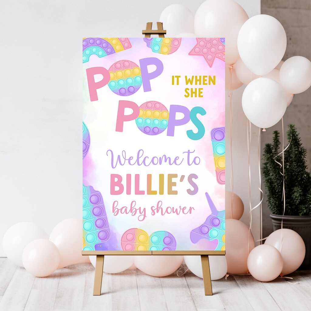 2 Banner Di Compleanno Personalizzati Arcobaleno – Con Popper Fidget, Poster Per Bambini E Ragazze - 5