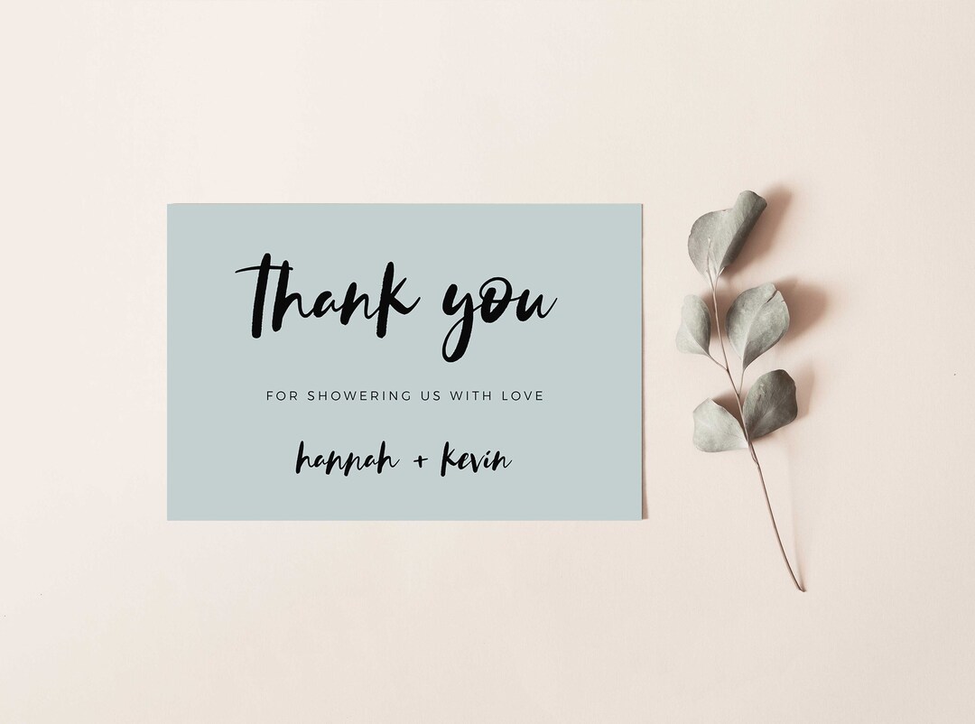 Blue Thank You Card INSTANT DOWNLOAD Personalised Thank You - Etsy